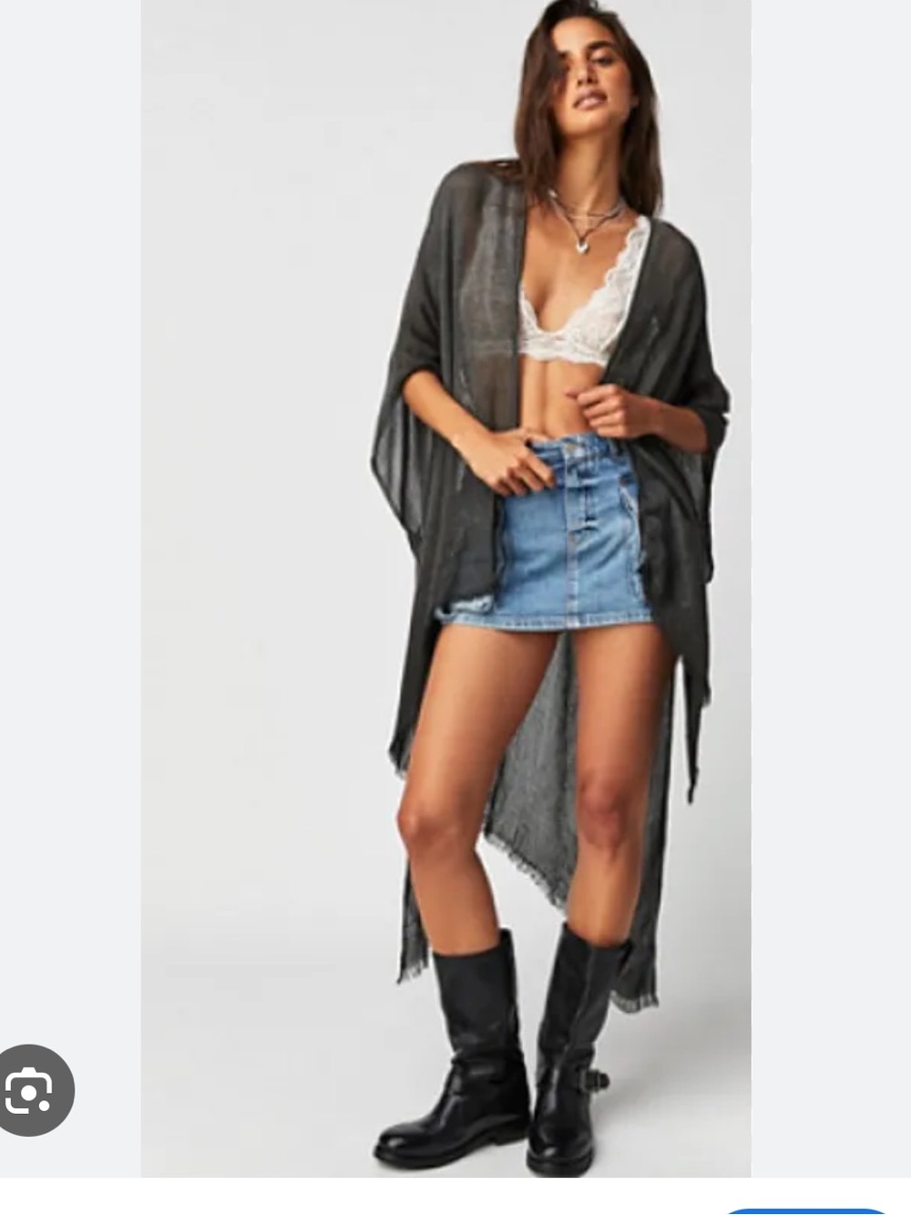 Free People Day Dream Washed Kimono in light grey